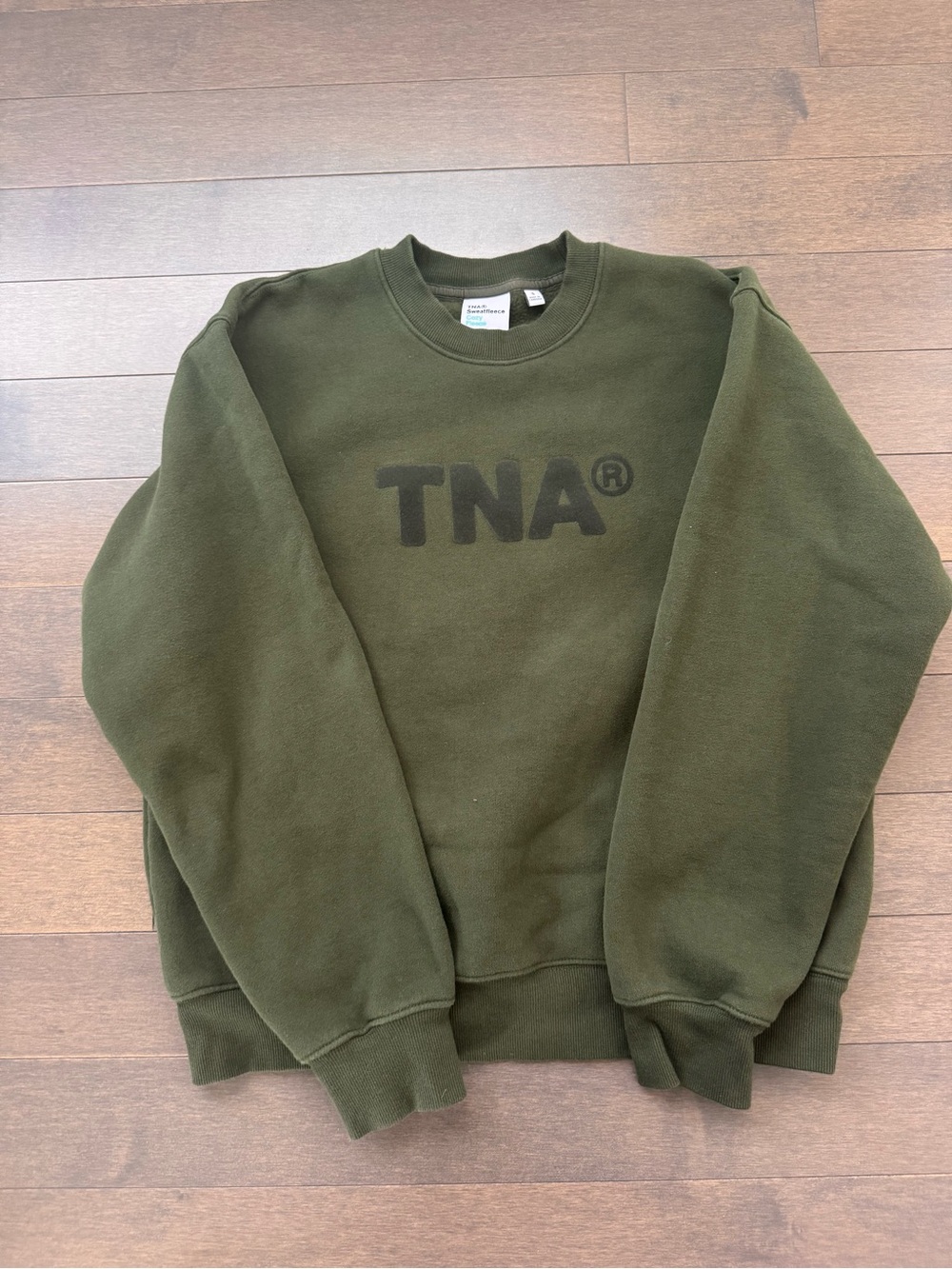 TNA Olive Green Crewneck Sweatshirt with Black Logo